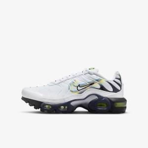 Nike Air Max Plus Older Dječje Tenisice Bijele Sive Plave | NK094XSC