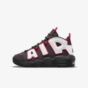 Nike Air More Uptempo Older Dječje Tenisice Sive Crne Crvene Bijele | NK914NGD