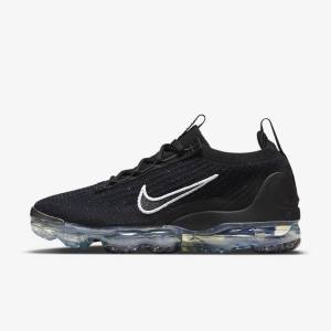 Nike Air VaporMax 2021 FK Ženske Tenisice Crne Metalne Srebrne Bijele | NK604JVA