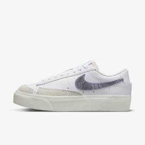 Nike Blazer Low Platform Ženske Tenisice Bijele Svijetlo Plave | NK584QEM