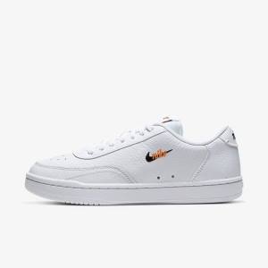 Nike Court Vintage Premium Ženske Tenisice Bijele Narančaste Crne | NK571SMH