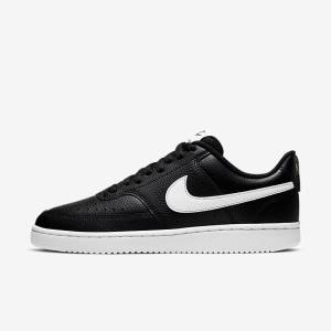 Nike Court Vision Low Ženske Tenisice Crne Bijele | NK819HIC