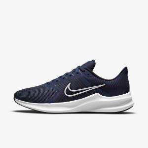 Nike Downshifter 11 Road Muške Tenisice Za Trčanje Tamnoplave Tamno Obsidijanske Bijele | NK024TYQ