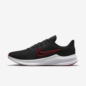 Nike Downshifter 11 Road Muške Tenisice Za Trčanje Crne Bijele Tamno Sive Crvene | NK698OHE