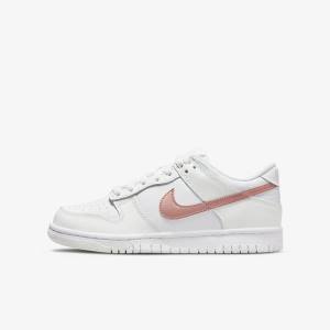 Nike Dunk Low Older Dječje Tenisice Bijele Metalne Crvene Smeđe | NK256BJF