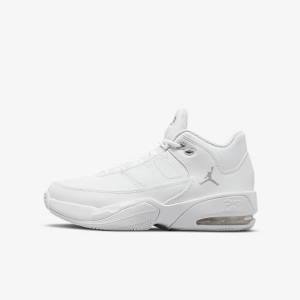 Nike Jordan Max Aura 3 Older Dječje Jordan Tenisice Bijele Metalne Srebrne | NK674MDR