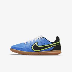 Nike Jr. Tiempo Legend 9 Club IC Older Indoor-Court Dječje Tenisice Za Nogomet Svijetlo Plave Svijetlo Zelene Smeđe Crne | NK361WVO