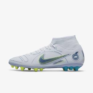 Nike Mercurial Superfly 8 Academy AG Artificial-Grass Muške Tenisice Za Nogomet Sive Svijetlo Plave Tamno Plave | NK831PRZ