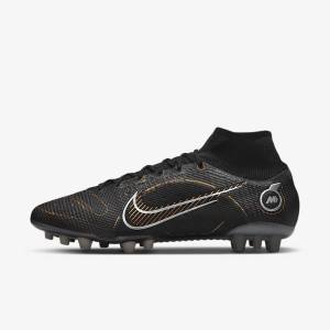 Nike Mercurial Superfly 8 Elite AG Artificial-Grasss Ženske Tenisice Za Nogomet Crne Metalne Srebrne Sive Metalne Zlatne | NK610ONW