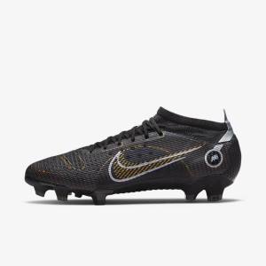 Nike Mercurial Vapor 14 Pro FG Firm-Ground Muške Tenisice Za Nogomet Crne Metalne Srebrne Sive Metalne Zlatne | NK537VRN