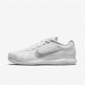 Nike NikeCourt Air Zoom Vapor Pro Hard-Court Ženske Tenisice Za Tenis Bijele Metalne Srebrne | NK819TGW