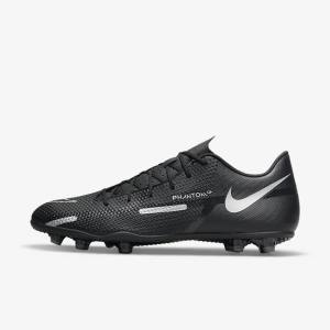 Nike Phantom GT2 Club MG Multi-Ground Muške Tenisice Za Nogomet Crne Tamno Sive Metalne Srebrne | NK083JOC