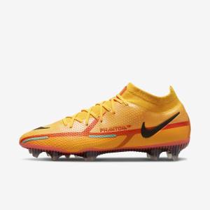 Nike Phantom GT2 Dynamic Fit Elite FG Firm-Ground Ženske Tenisice Za Nogomet Narančaste Svijetlo Crvene Crne | NK481ROB