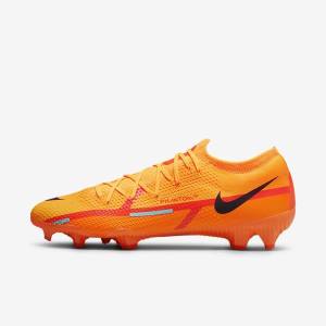 Nike Phantom GT2 Pro FG Firm-Ground Muške Tenisice Za Nogomet Narančaste Svijetlo Crvene Crne | NK985LDB