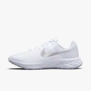 Nike Revolution 6 Next Nature Road Ženske Tenisice Za Trčanje Bijele Platine Metalne Srebrne | NK378DTN