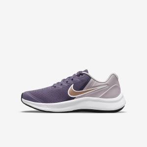 Nike Star Runner 3 Older Road Dječje Tenisice Za Trčanje Ljubičaste Sive Metalne Crvene Smeđe | NK967KYC