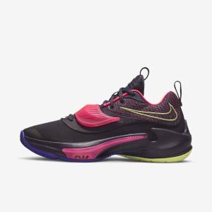 Nike Zoom Freak 3 Ženske Tenisice za košarku Ljubičaste Roze Ljubičaste Svijetlo Limun | NK569KAB